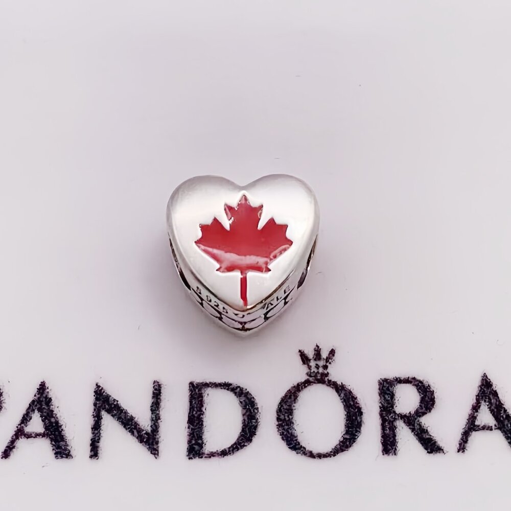 Pandora Canada Red Maple Leaf Marquis Heart Charm
